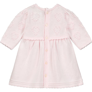 Emile et Rose Eilish Knit Hearts Baby Girl Pink Dress