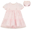 Emile et Rose Pink Fabienne Tulle Overlay Rosebud Baby Girls Dress