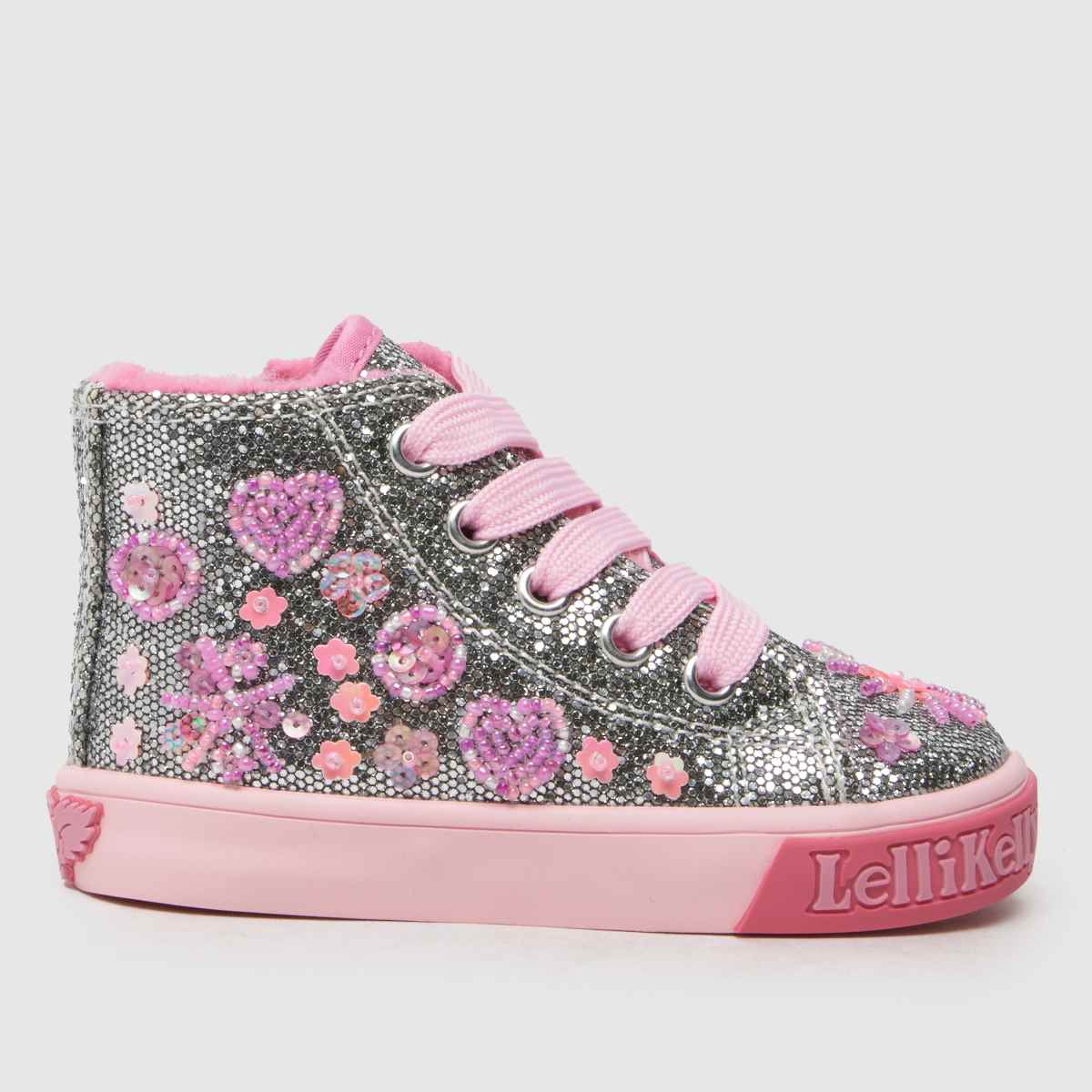 Lelli Kelly Girls Silver Dafne Mid Girls Toddler Trainers Hi-Top