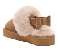 Lelli Kelly Girls Brown Suede ‘Sandra’ Fluffy Slippers