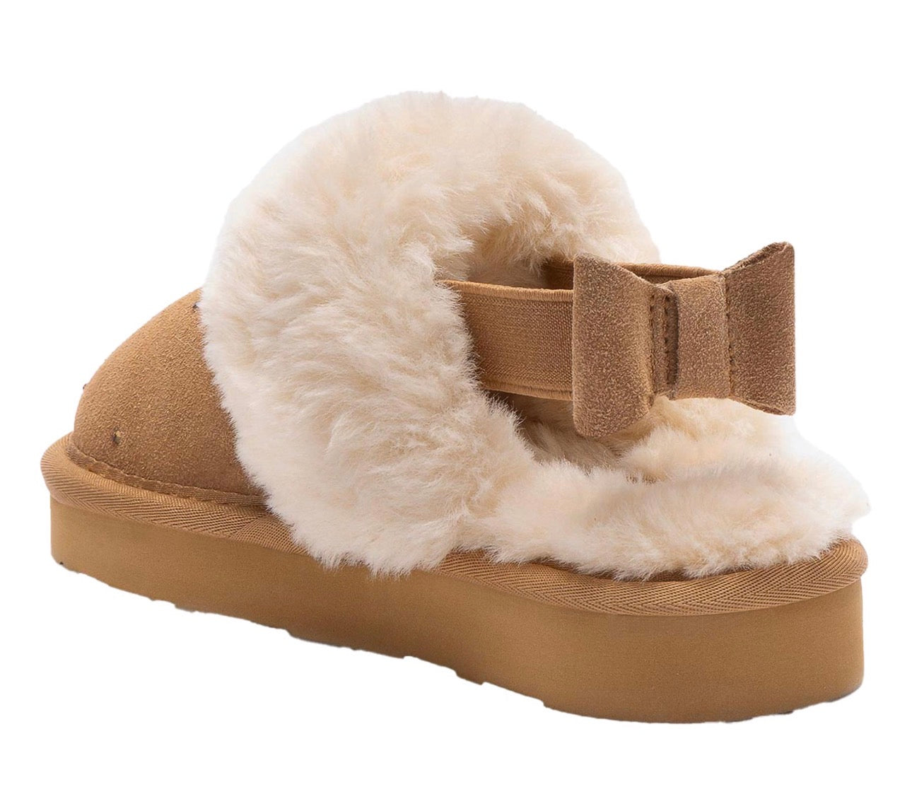Lelli Kelly Girls Brown Suede ‘Sandra’ Fluffy Slippers
