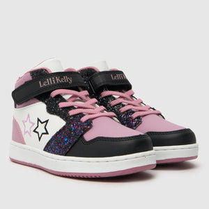 Lelli Kelly Anna B Girls Pink Glitter Star HiTop Trainers Baseball Boots | 40% OFF