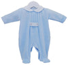 Pex Baby Boys Classic Blue George Style Velour Sleepsuit