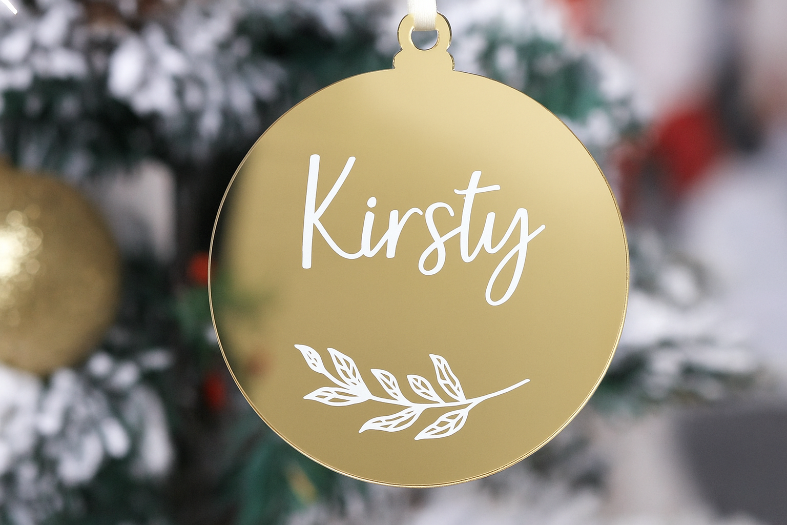 Personalised Custom Christmas Gold Baubles Ornaments