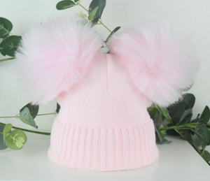 Pex Baby Girls Double Pom Pom Woolly Bobble Hat