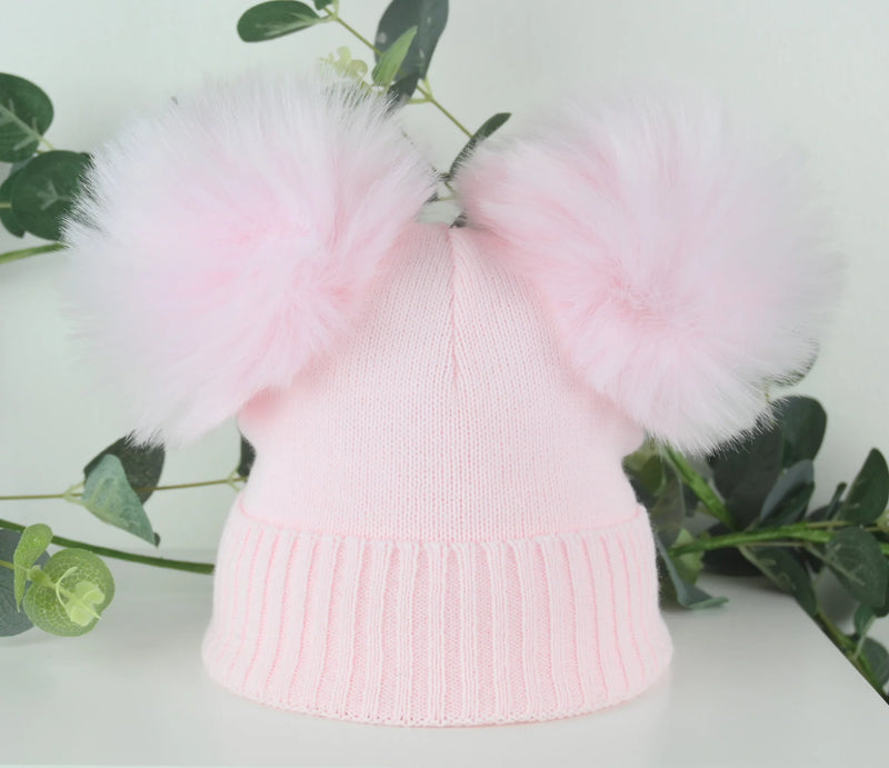 Pex Baby Girls Double Pom Pom Woolly Bobble Hat