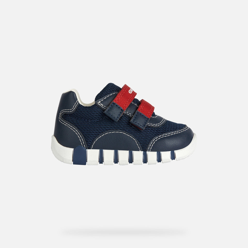 Geox Toddler Navy Iupidoo Sneakers with Straps Boys Trainers | New Season