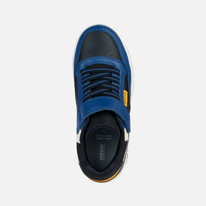 Geox Perth Boys Black and Blue Trainers Low Top Sneakers