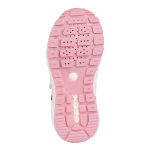 Geox Girls White and Pink J Pavel Velcro Trainers