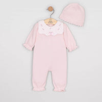Marnie Girls Pink Knit Rosebud All In One