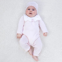 Marnie Girls Pink Knit Rosebud All In One