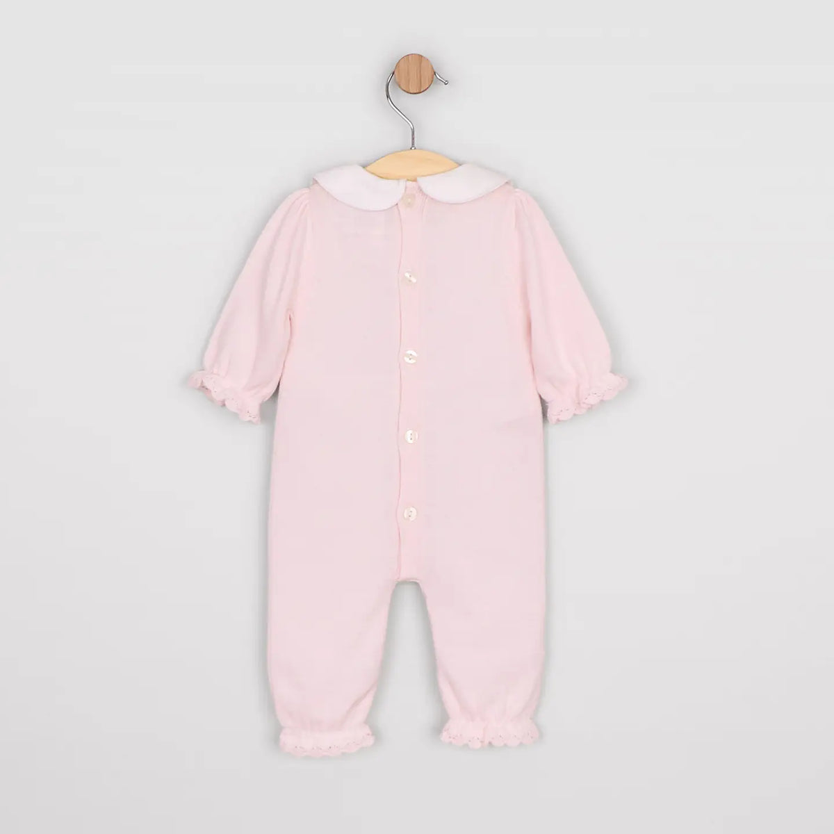 Marnie Girls Pink Knit Rosebud All In One