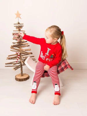 Blade & Rose Christmas Children's Red I Believe Long Sleeved Top | 50% OFF