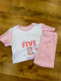 Personalised When I Wake Up Birthday Kids Pink Short / Long Sleeved Pyjamas