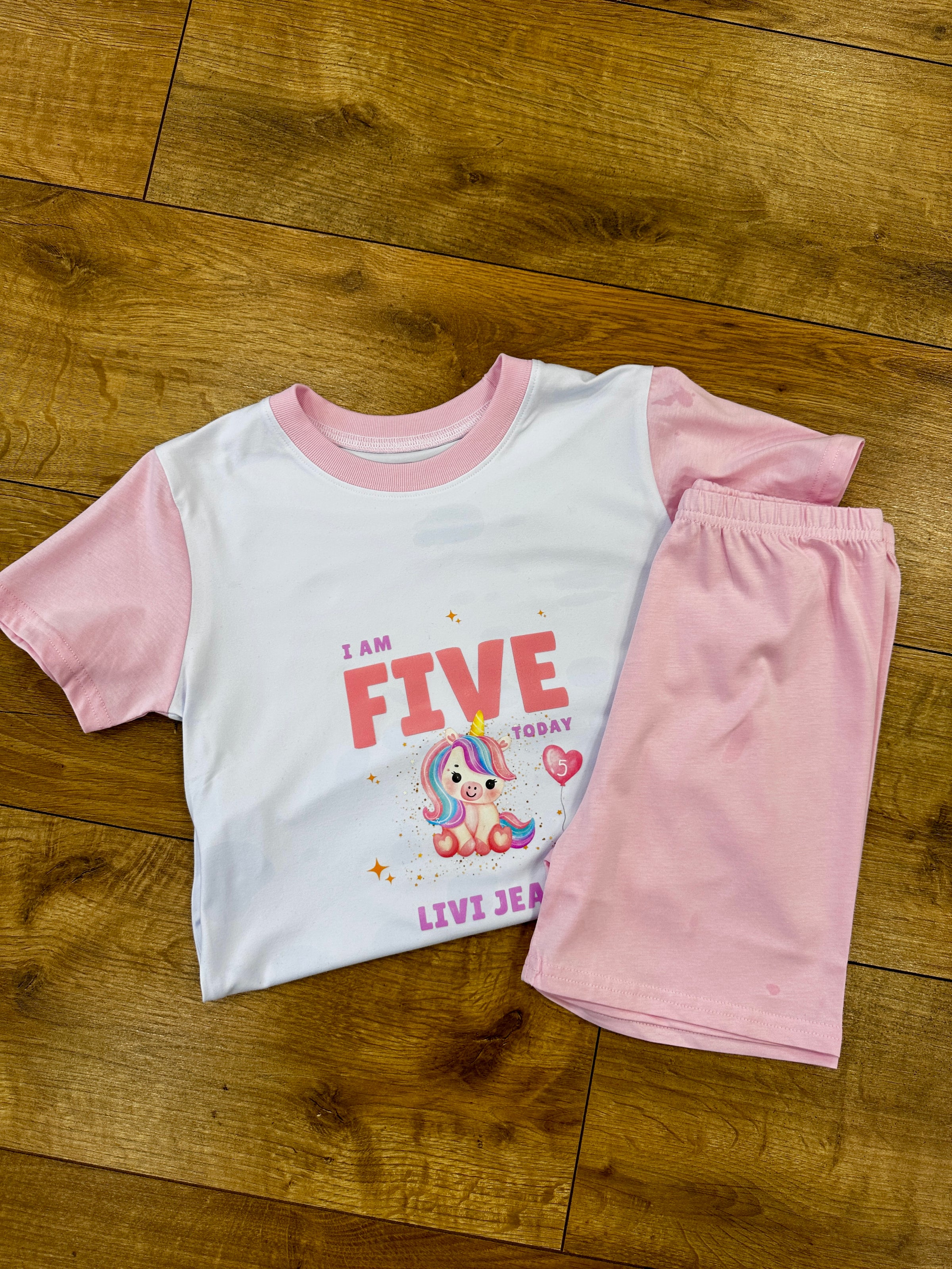 Personalised When I Wake Up Birthday Kids Pink Short / Long Sleeved Pyjamas