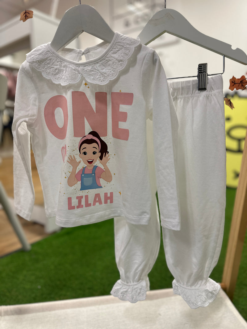 Personalised Ms Rachel Character Birthday Girls Pyjamas  - Bespoke Create Your Own Designs