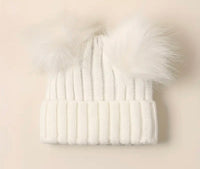 Baby Knitted Double Pom Pom Hat