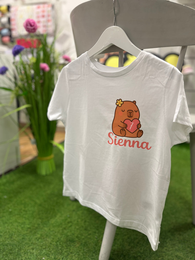 Personalised Children's  Birthday T-shirt - Capybara Theme