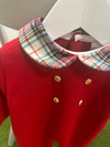 Pex Baby Red Knitted Tartan Sleepsuit - Cole | 70% OFF