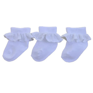 Pex Girls White School Socks Sophie 3 Pack