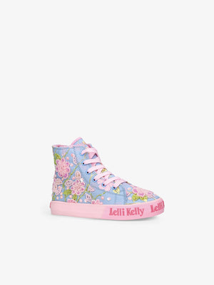 Lelli Kelly Hermione Fantasy  Embellished Blue & Pink Fur Lined Hi-Tops