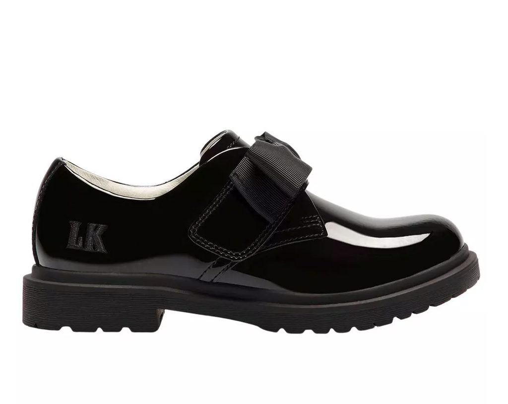 Miss LK | Lelli Kelly Faye Girls Black Patent Bow School Shoes