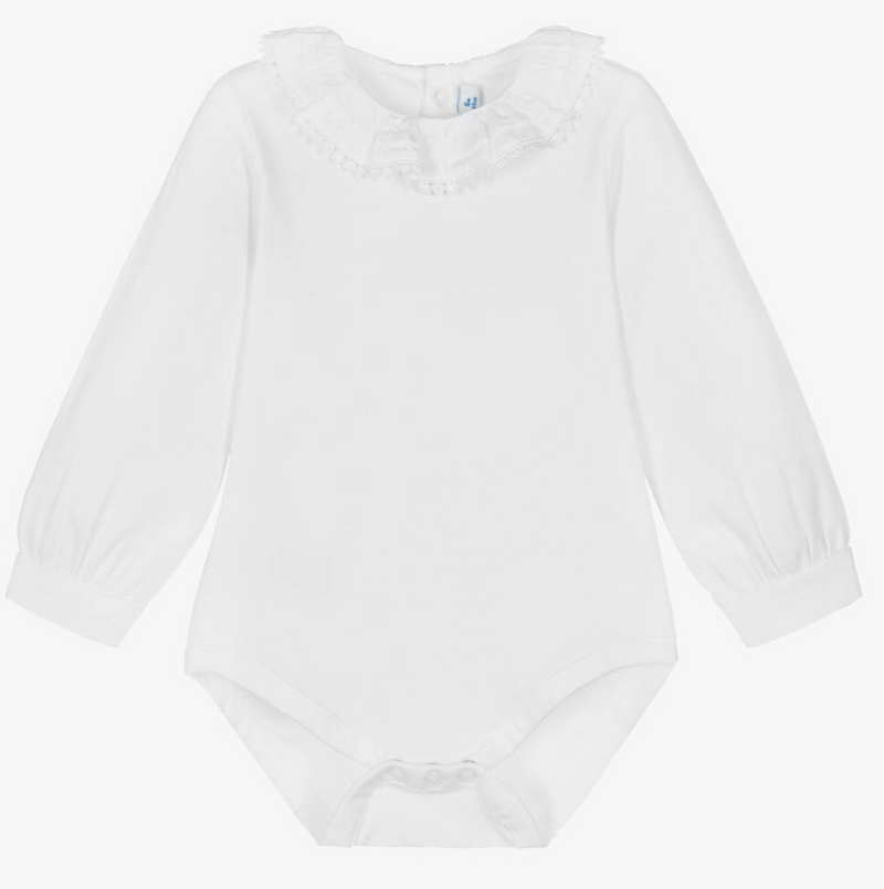 Mayoral Baby Girls White Cotton Jersey Bodysuit