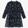 Mayoral Girls Blue Floral Chiffon Dress | girls sale 60% off