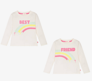 Billieblush Set of 2  Pink Best Friends Long Sleeved T-shirts Matching Tops Sale |50% OFF