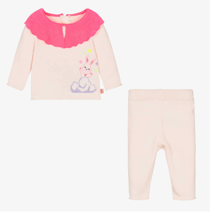Billieblush Baby Girls Pink Bunny Knitted Top and Leggings | Sale