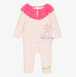 Billieblush Baby Girls Pink Bunny Knitted Top and Leggings