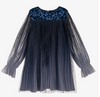 Billieblush Girls Navy Blue Lion Sequins Tulle Glitter Party Dress | Sale 60% OFF