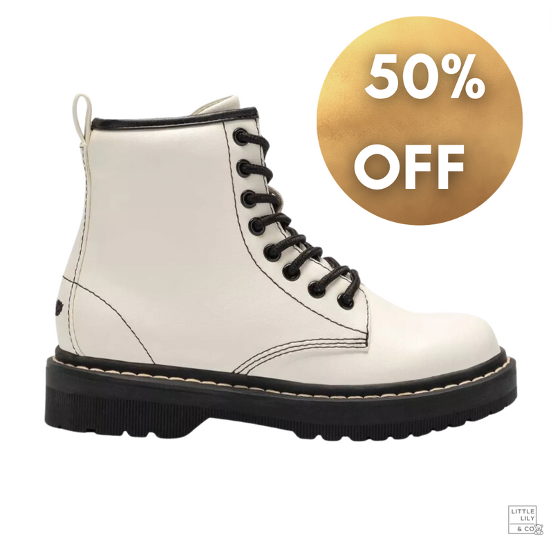 Lelli Kelly Doris White Lace Up Ankle Boots |  50% off
