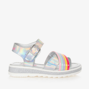 Billieblush Girls Silver & Rainbow Summer Sandals