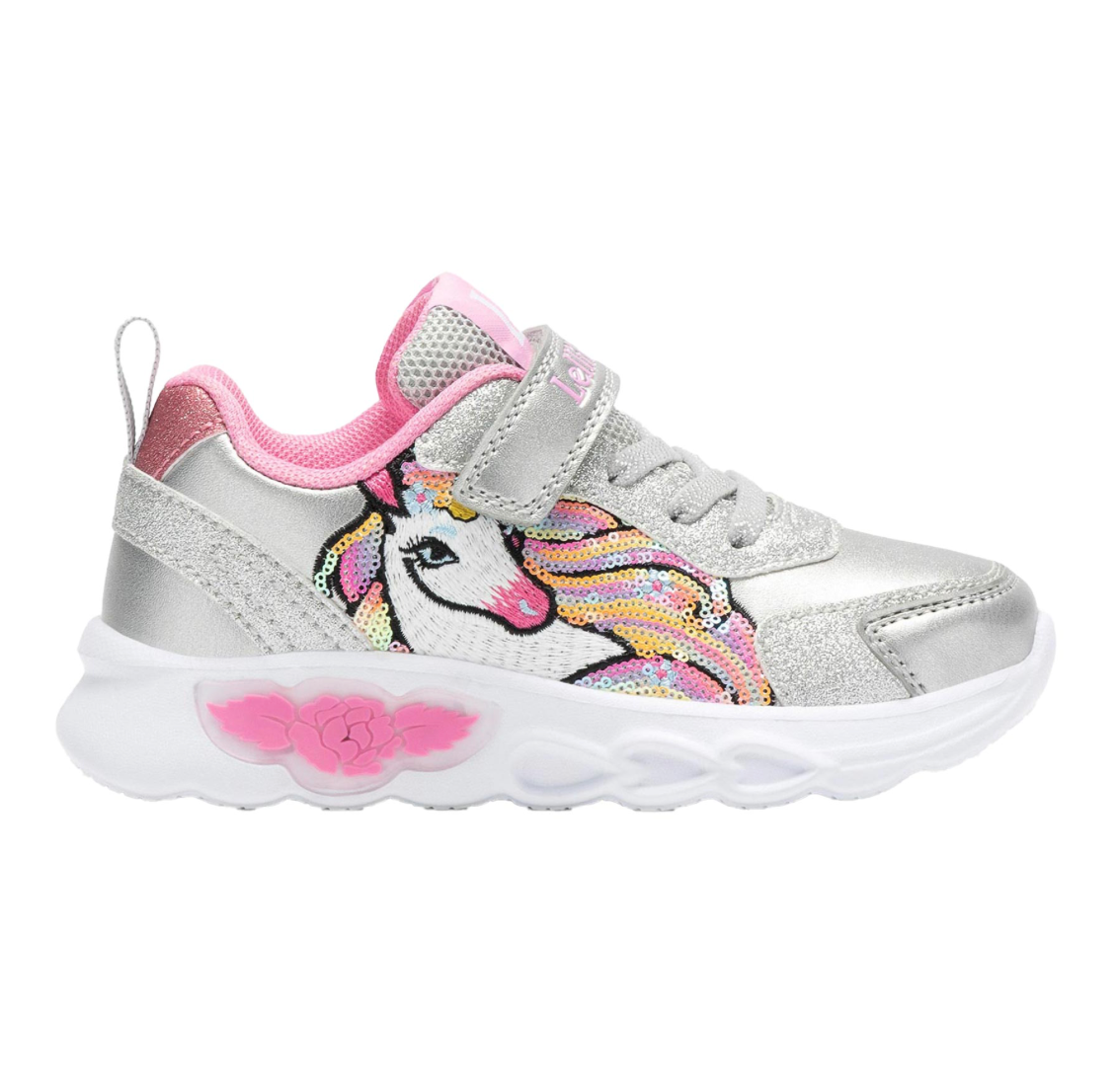 Lelli Kelly Christina Unicorn Easy On Light Up Trainer - Silver