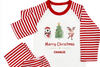 Personalised Merry Christmas Children's Pyjamas Red Striped Pyjamas - MATCHING FAMILY PYJAMAS