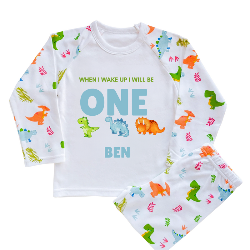 Personalised Children's Pyjamas When I Wake Up Dinosaur