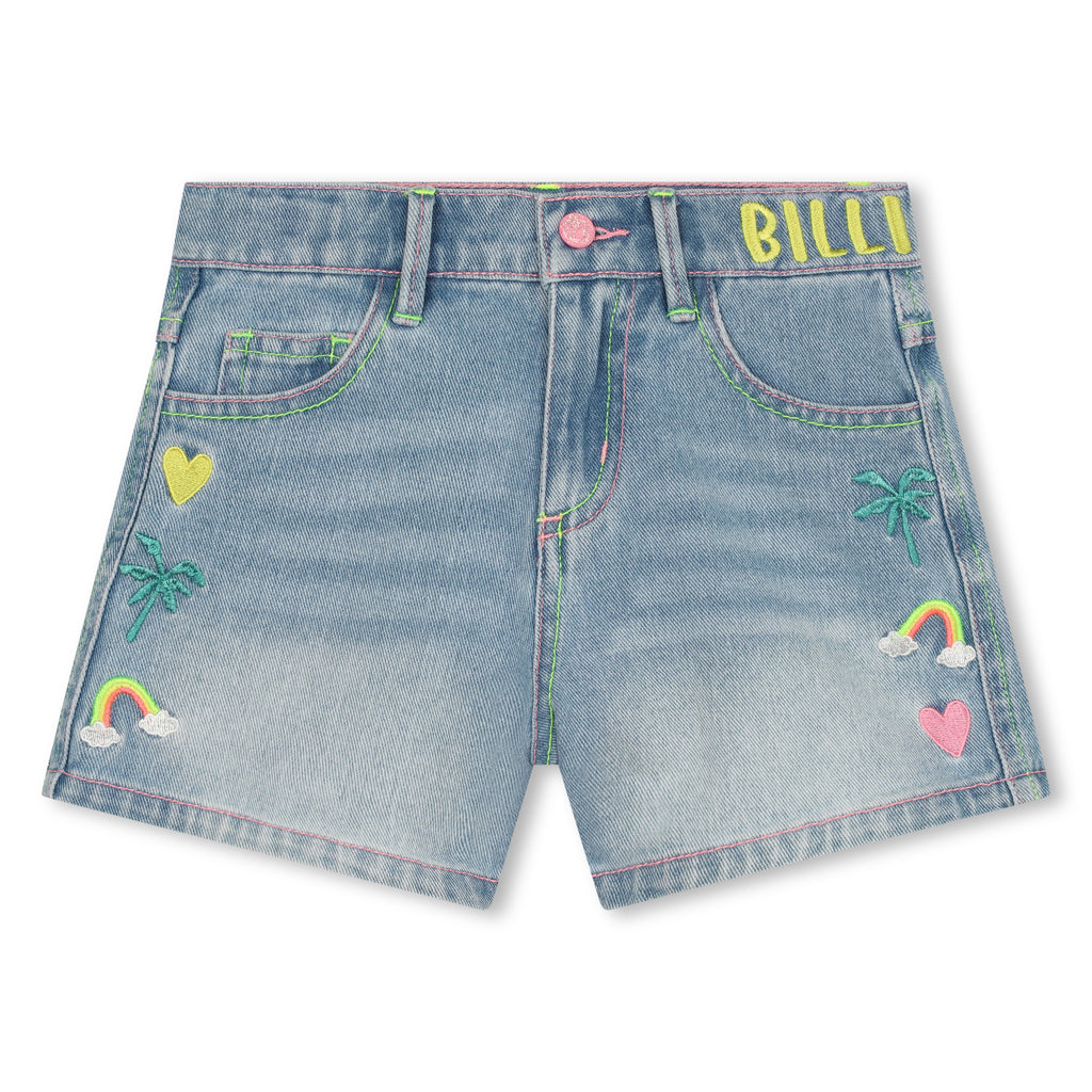 Billieblush Girls Denim Summer Embroidered Shorts