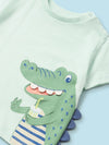 Mayoral Boys Mint Green Crocodile Short Sleeved T-shirt - Aqua | New Season SS24