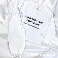 Personalised Children's Girls Pyjamas White Frilly - Bespoke Create Your Own Designs