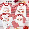 Personalised I believe Christmas Children's Pyjamas Red Striped Pyjamas - MATCHING FAMILY PYJAMAS