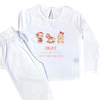 Personalised Children's Girls Pyjamas White Frilly - Bespoke Create Your Own Designs