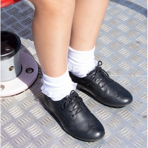 Geox Girls School Shoe Jr Plie Leather Lace Up