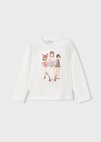 Mayoral Girls Long Sleeved Sequin Motif T-shirt