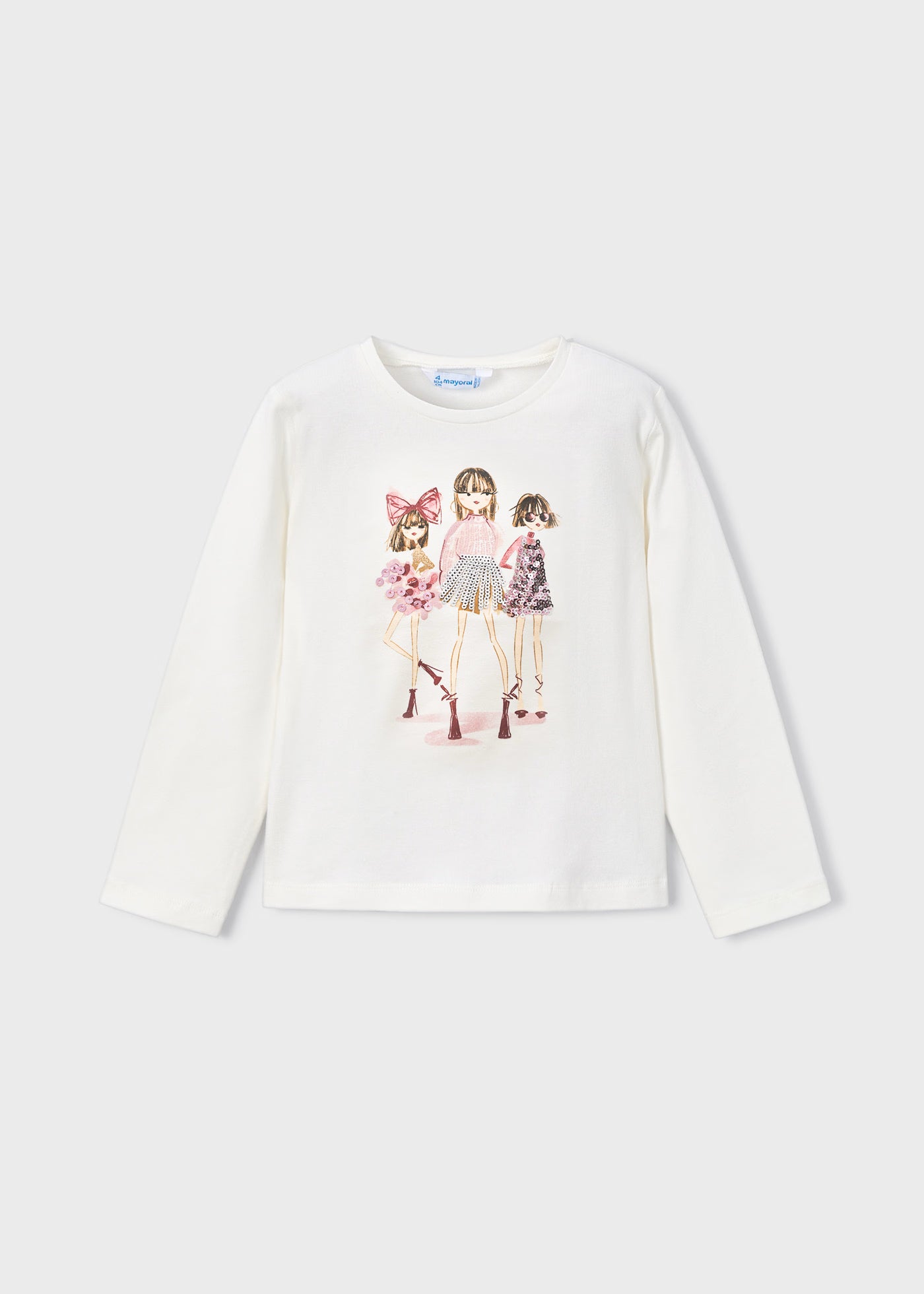 Mayoral Girls Long Sleeved Sequin Motif T-shirt