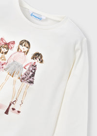 Mayoral Girls Long Sleeved Sequin Motif T-shirt