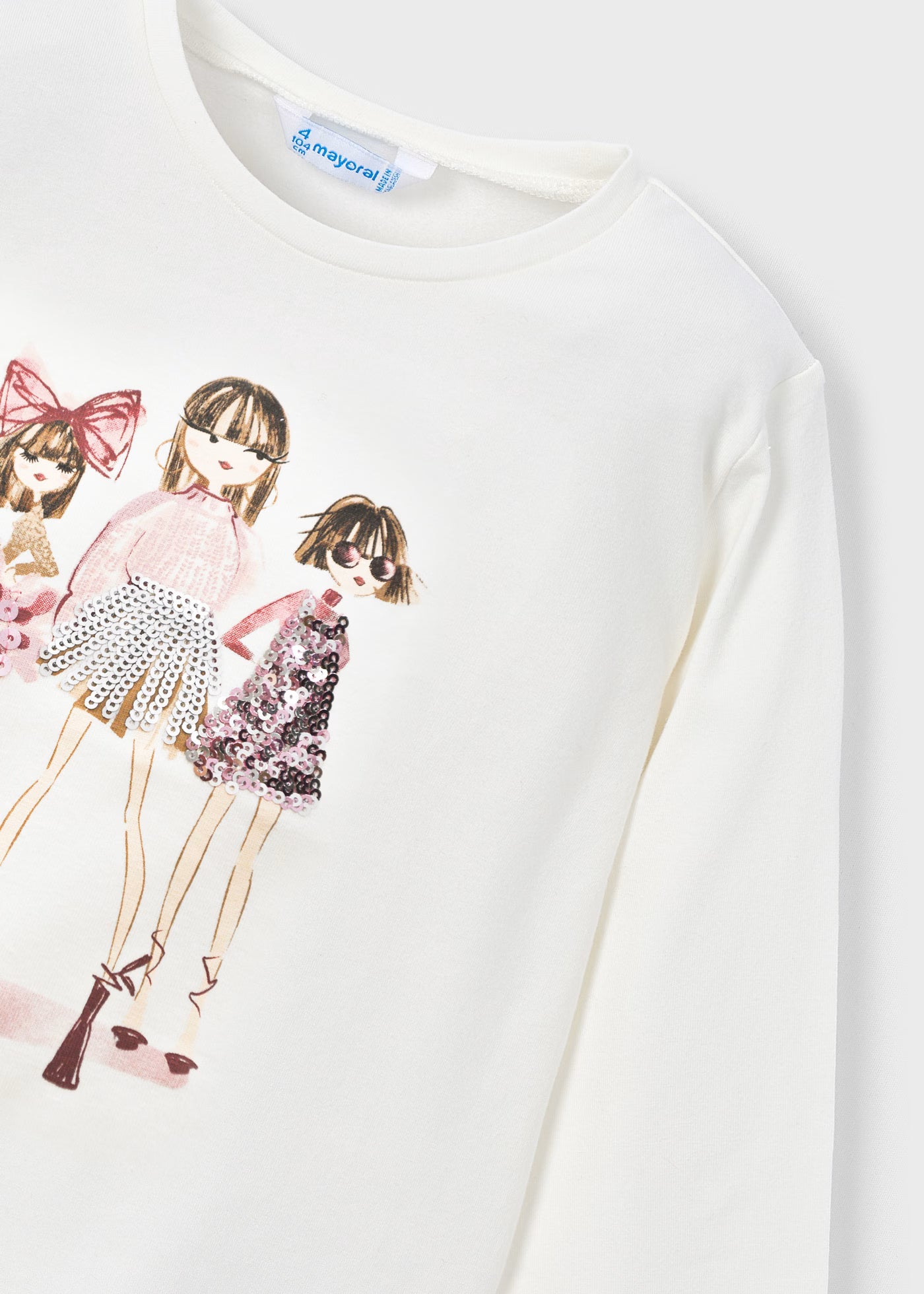 Mayoral Girls Long Sleeved Sequin Motif T-shirt