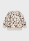 Mayoral Girls Ruffle Sleeved Leopard Print Jumper