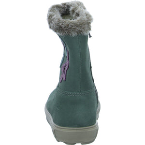 Ricosta Girls Umi  Sabie Sage Green Flower Suede/leather Warm Waterproof Boots