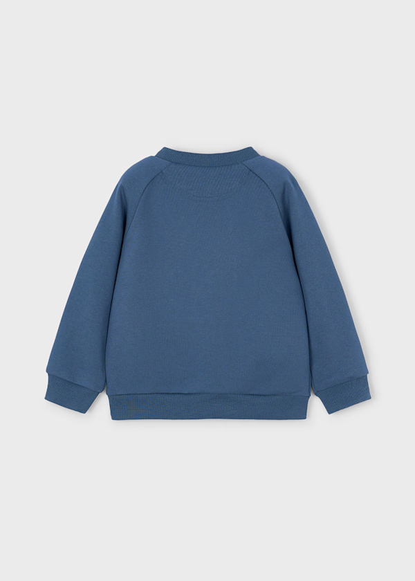 Mayoral Boys Motocycle Embossed Sweatshirt in Steel Blue